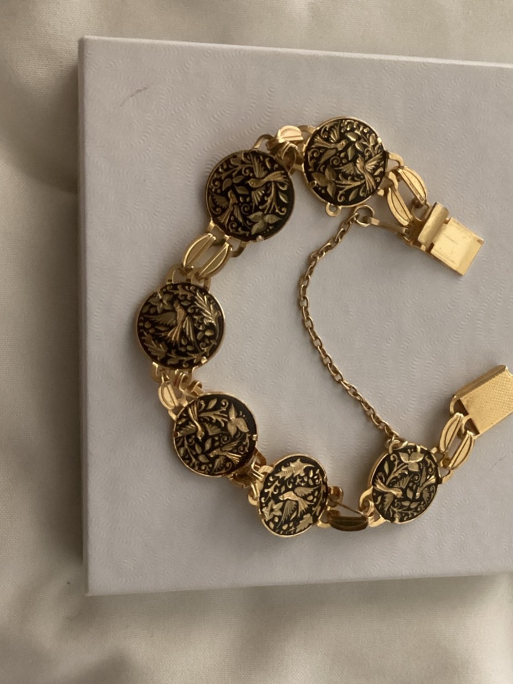 Gold-Tone Floral Medallion Bracelet - Elegant Womens Jewelry